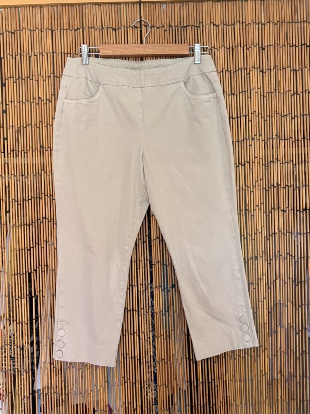 Soft Surroundings Khaki Pull-On Pants with Elastic Waist
